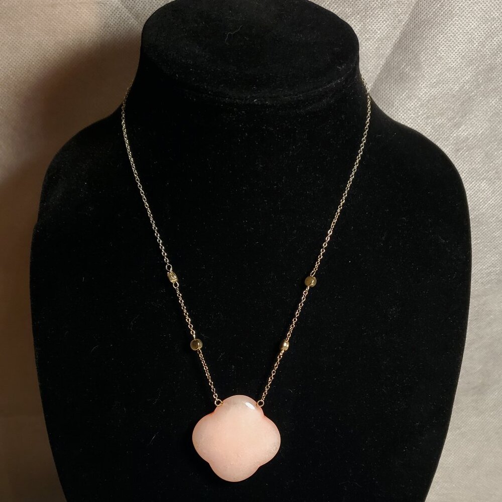 Vintage Silver & Pink Pendant Necklace